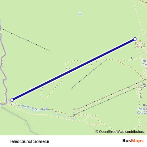 Telescaunul Soarelui cable-car Line Map