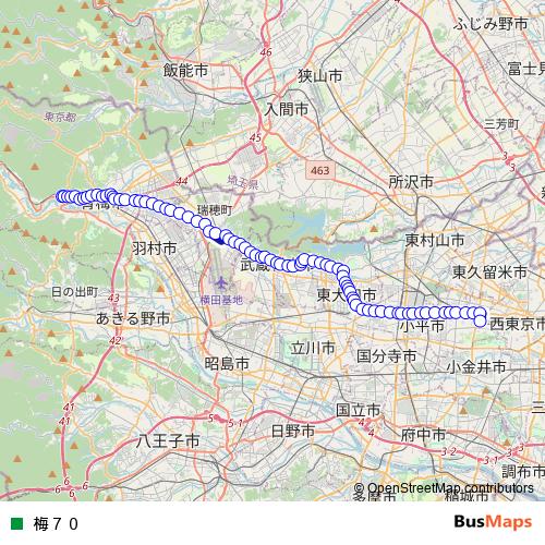 梅７０ bus Line Map