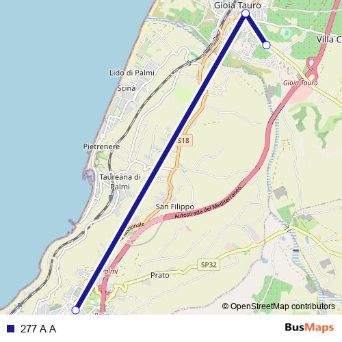 277 A A bus Line Map