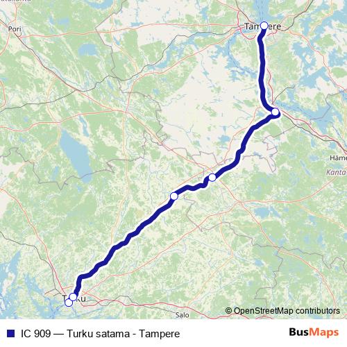 IC 909 rail Line Map