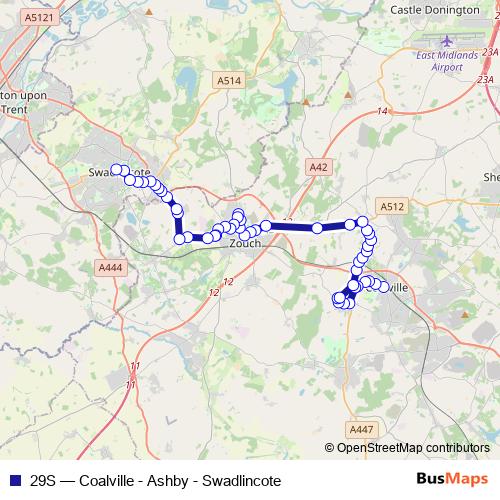 29S bus Line Map