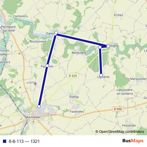 8-6-113 bus Line Map