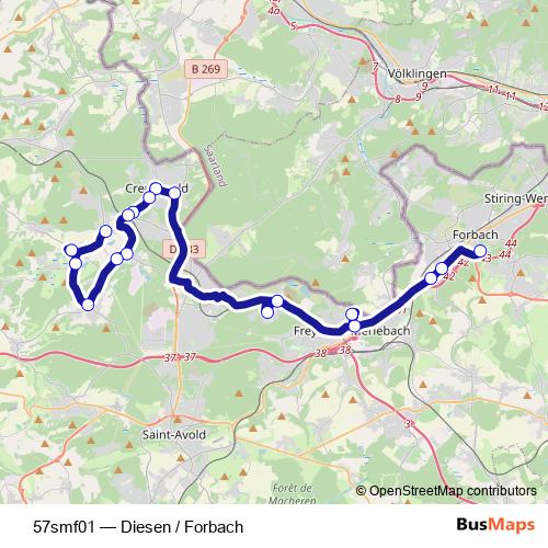 57smf01 bus Line Map