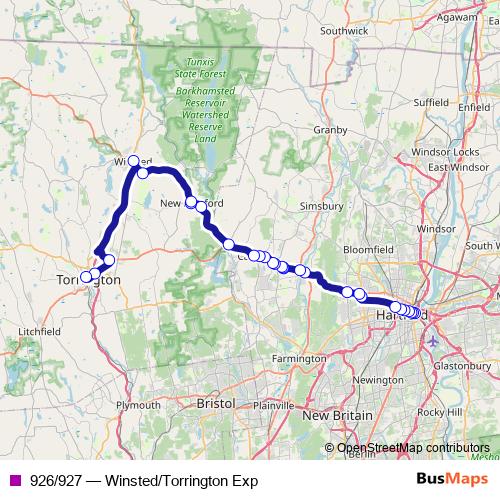 926/927 bus Line Map