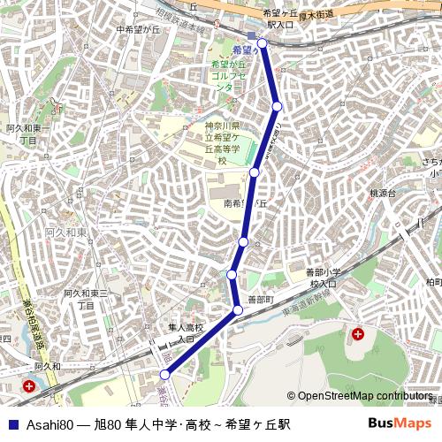 Asahi80 bus Line Map