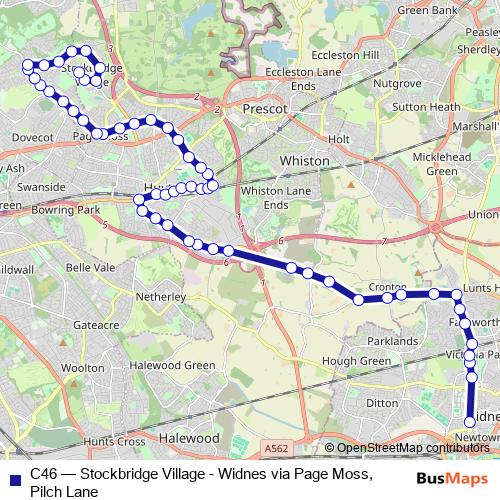 C46 bus Line Map