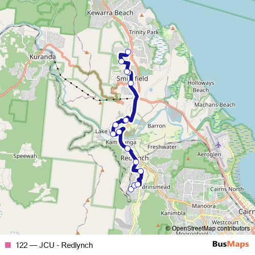 122 bus Line Map