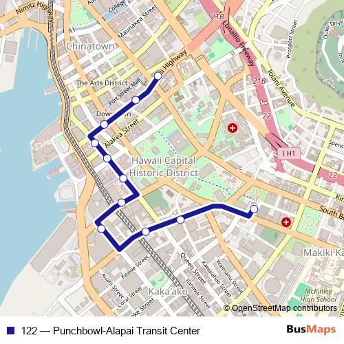 122 bus Line Map