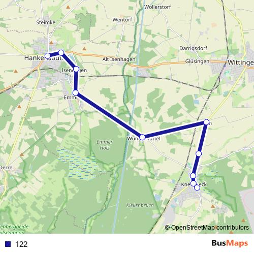 122 bus Line Map