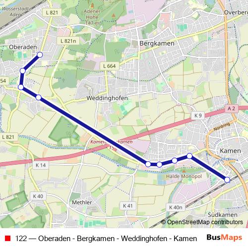 122 bus Line Map
