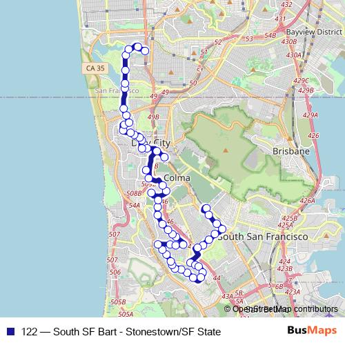 122 bus Line Map