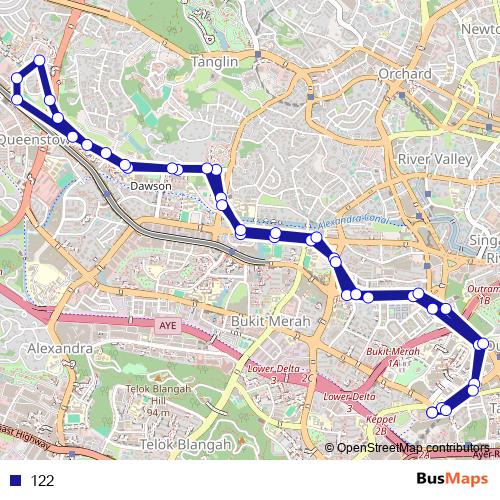 122 bus Line Map