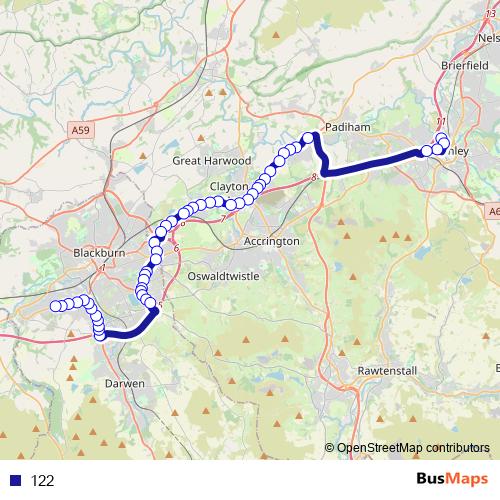 122 bus Line Map