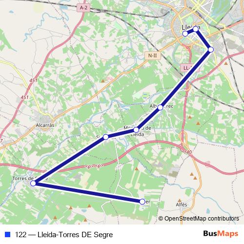 122 bus Line Map