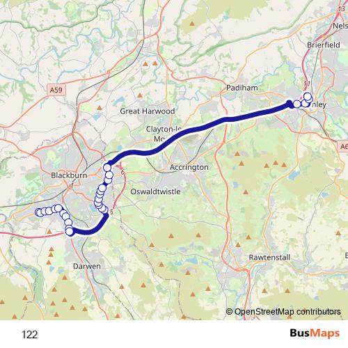 122 bus Line Map