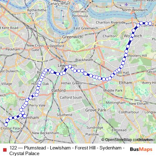 122 bus Line Map