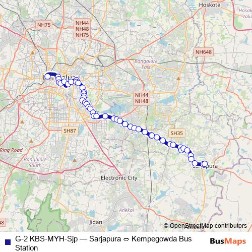 G-2 KBS-MYH-Sjp bus Line Map
