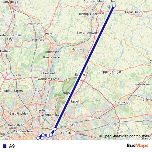A9 bus Line Map