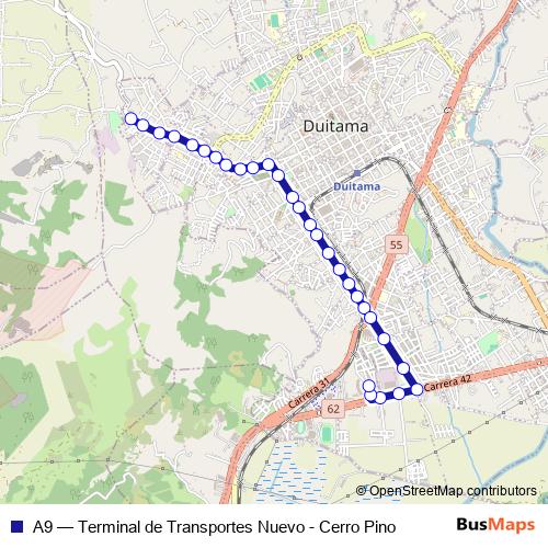 A9 bus Line Map