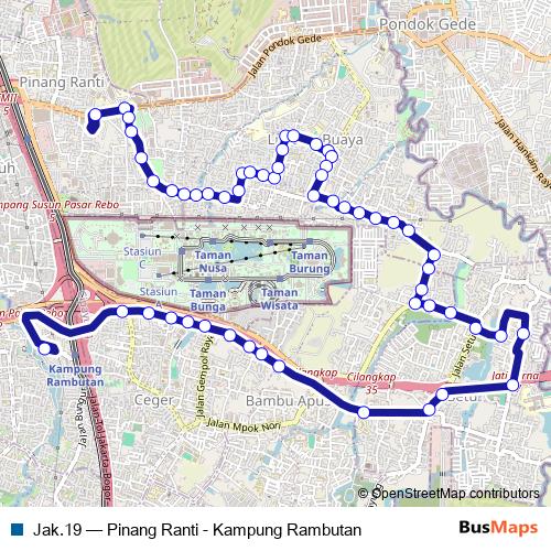 Jak.19 bus Line Map