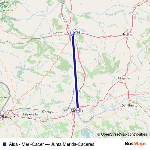 Alsa - Meri-Cacer bus Line Map