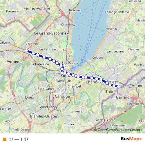 17 tram Line Map