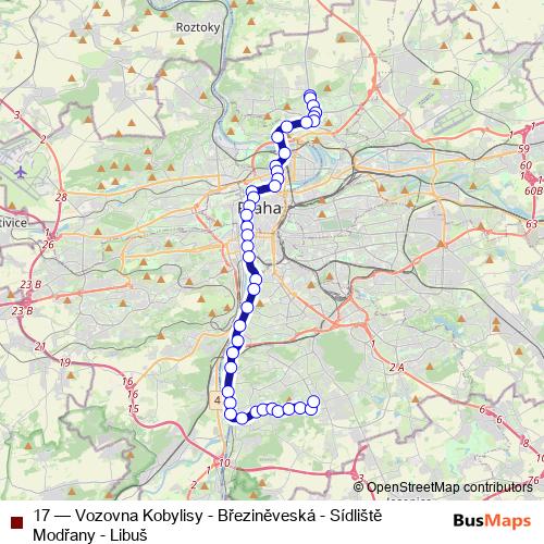 17 tram Line Map