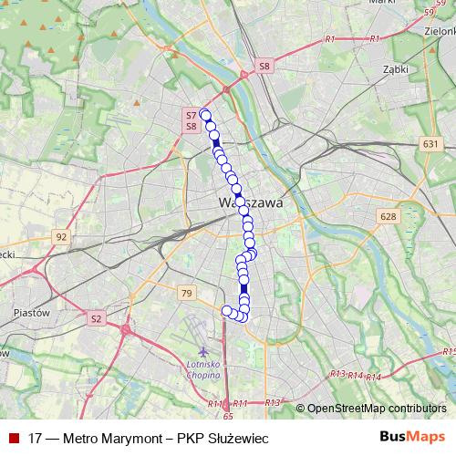 17 tram Line Map