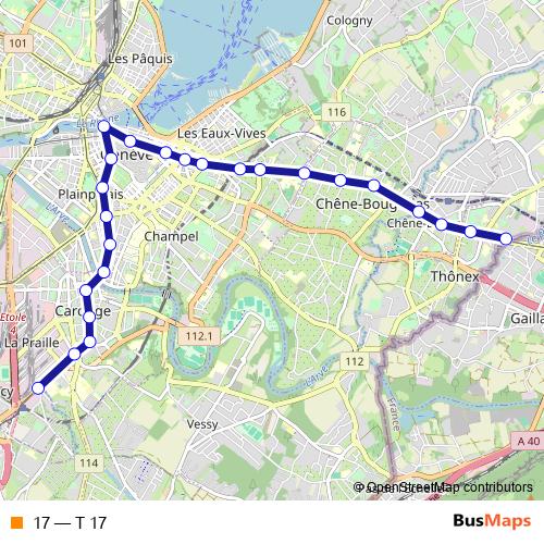 17 tram Line Map