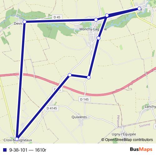 9-38-101 bus Line Map