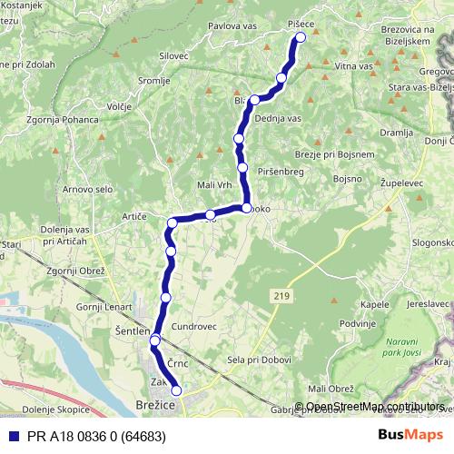 PR A18 0836 0 (64683) bus Line Map