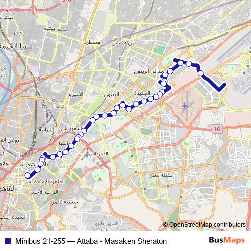 Minibus 21-255 bus Line Map