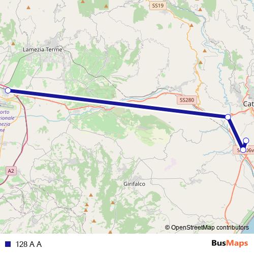 128 A A bus Line Map