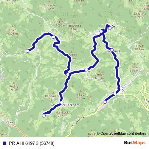 PR A18 6197 3 (56748) bus Line Map