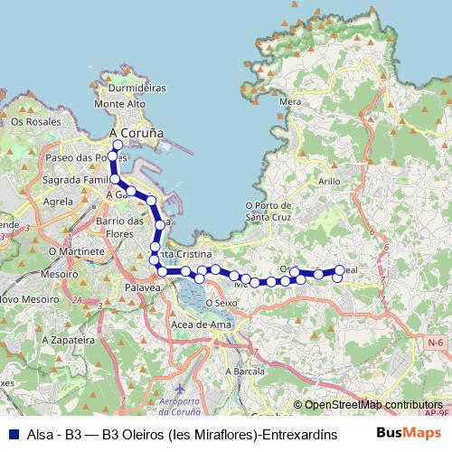 Alsa - B3 bus Line Map