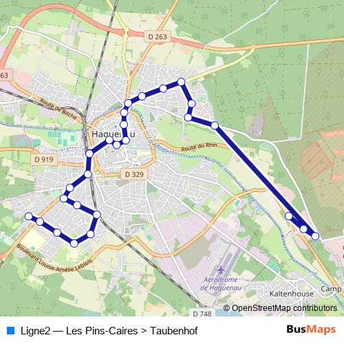 Ligne2 bus Line Map