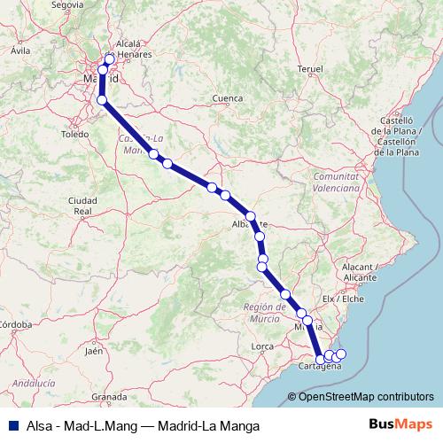 Alsa - Mad-L.Mang bus Line Map
