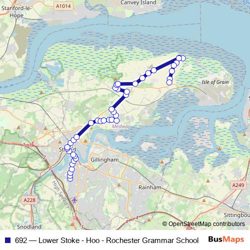 692 bus Line Map