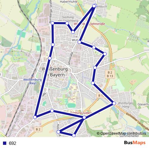 692 bus Line Map