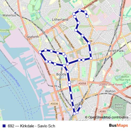 692 bus Line Map