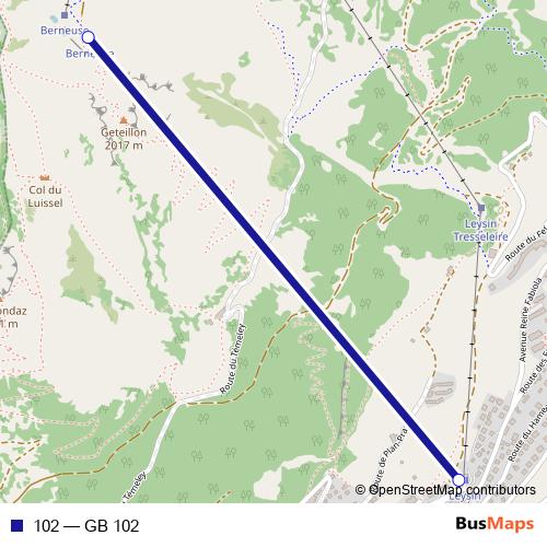 102 cable-car Line Map