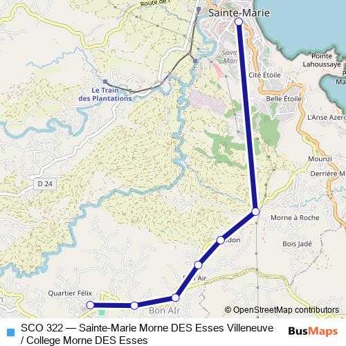 SCO 322 bus Line Map