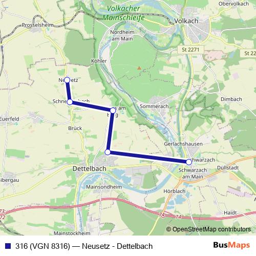 316 (VGN 8316) bus Line Map