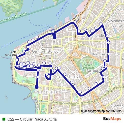 C22 bus Line Map