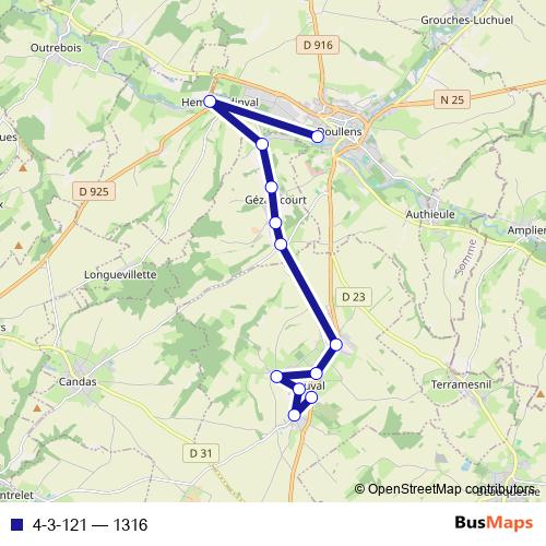 4-3-121 bus Line Map