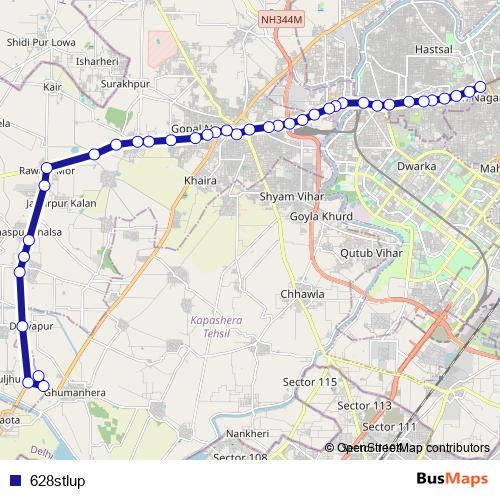 628stlup bus Line Map