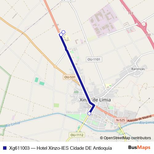 Xg611003 bus Line Map