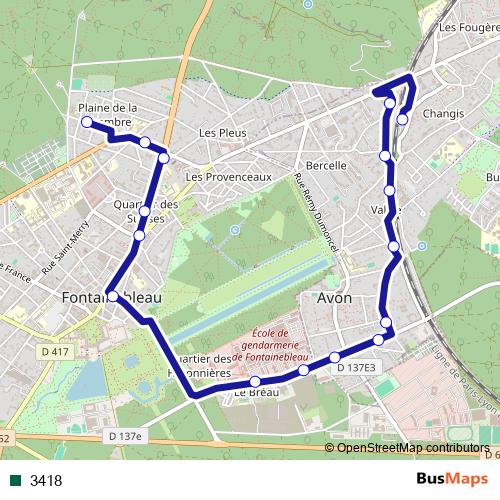 3418 bus Line Map