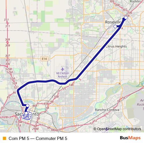 Com PM 5 bus Line Map
