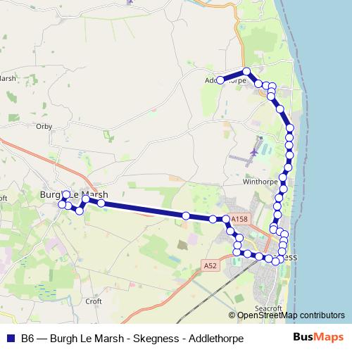 B6 bus Line Map